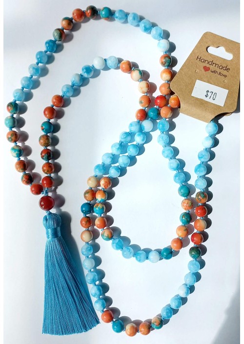 Celestial Blue Hand-Knotted Mala